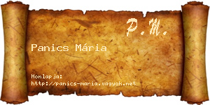 Panics Mária névjegykártya